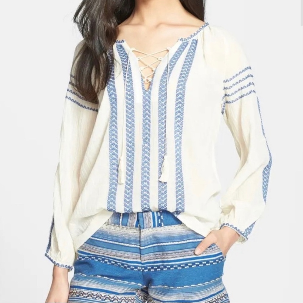 Joie Calonice Embroidered Boho Blouse